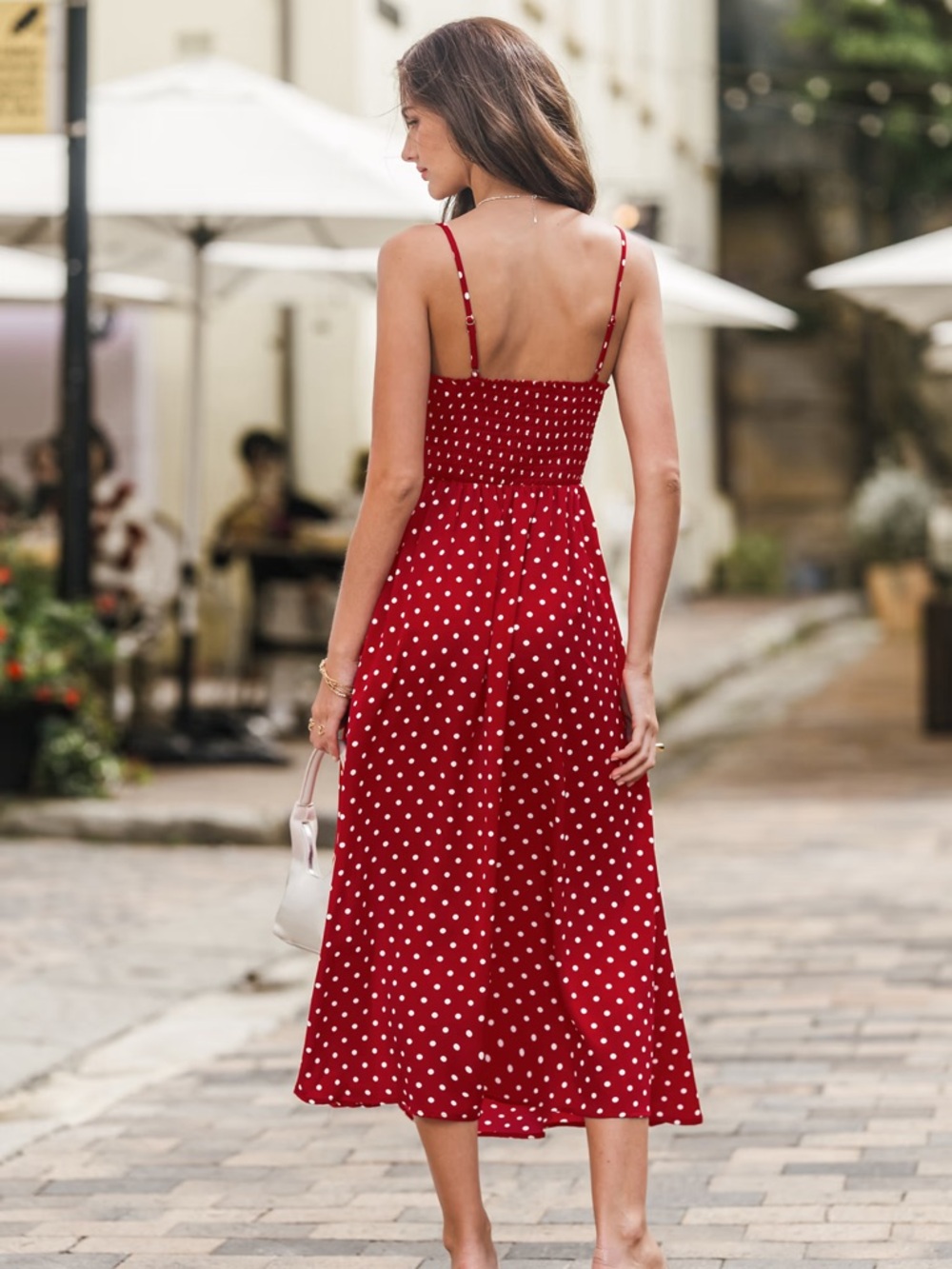 ‼️SOLD‼️NWT Red Polka Dot Tie-Front Midi Dress - Picture 2 of 4